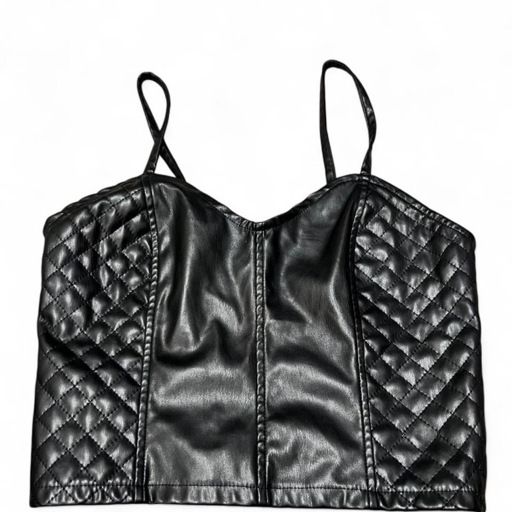 Sleek Black Quilted Crop Top